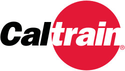 Caltrain logo on red background